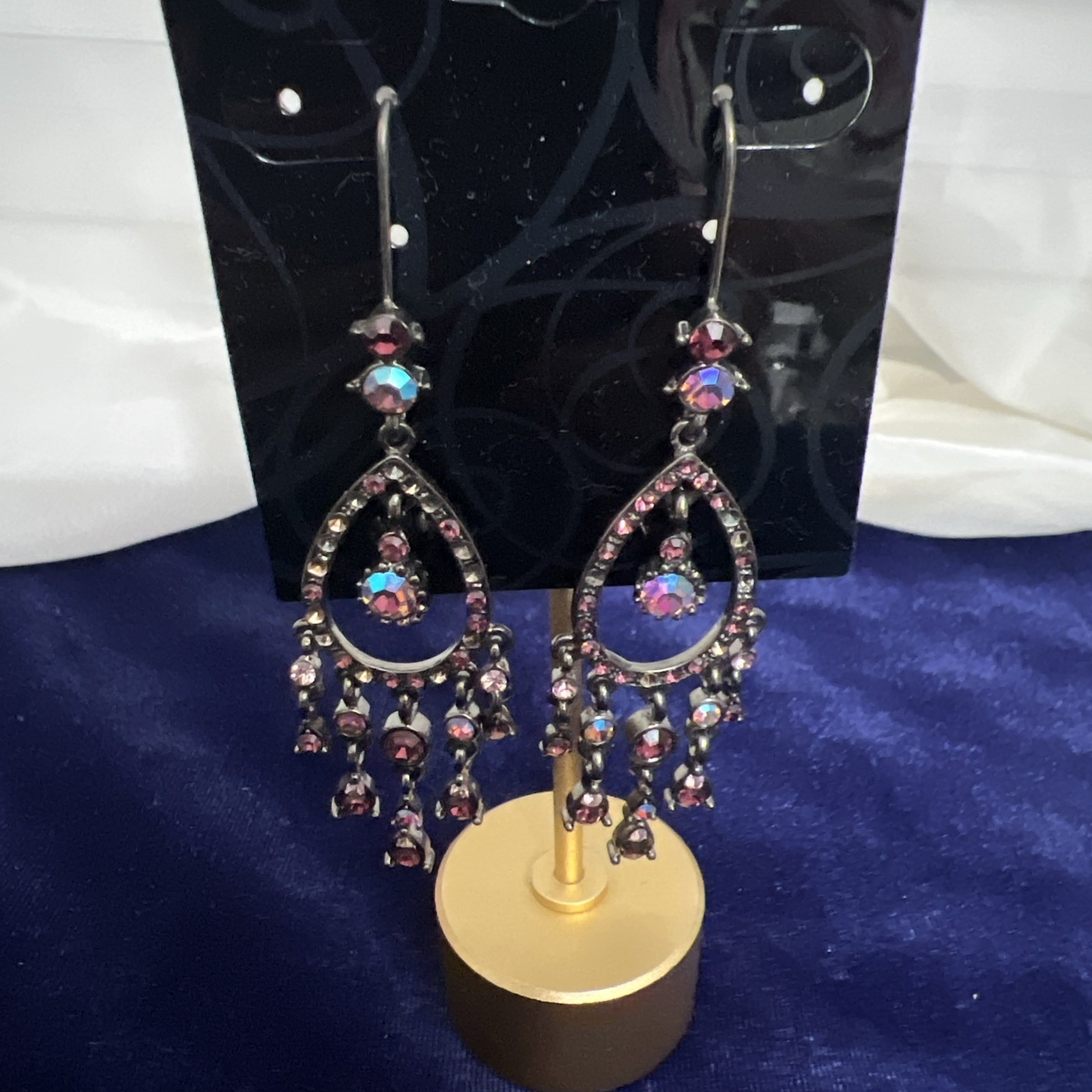 Bohemian Chandelier Multi Colored Rhinestone Earrings 24$